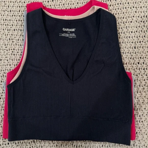 Garage V-Neck Ribbed Tank Tops - Multicolor Set - Picture 5 of 7